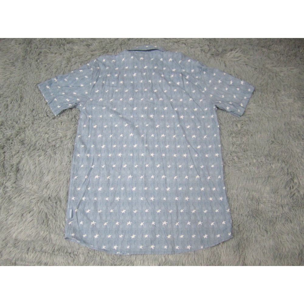 Tipsey Elves Shirt Mens Large Blue Button Down Casual Collared Short Sleeve - Picture 5 of 8